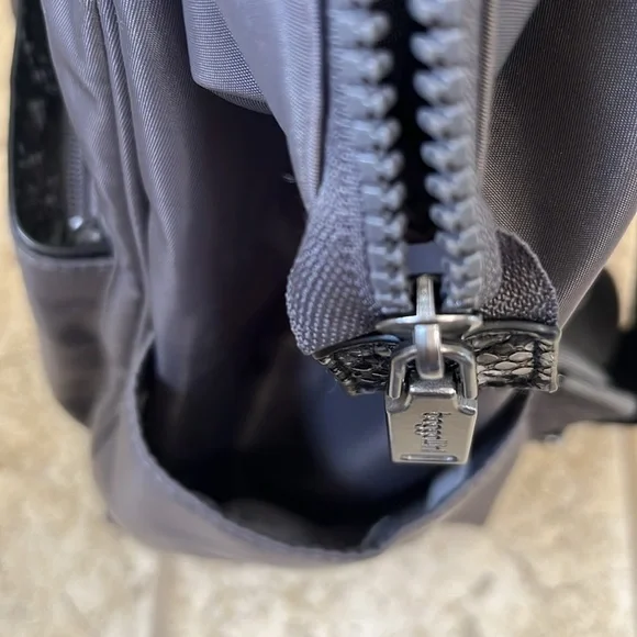 Baggallini Soho Backpack, Smoke and Faux Python Trim - Picture 5 of 10